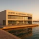 Centro de Actividades Náuticas building at Port of Almería in natural Mediterranean light at sunset