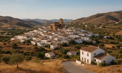 Whitewashed Oria village among the dry inland hills of Almeria