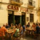 Outdoor dining at Casa Puga on Calle Jovellanos, Almeria, in natural Mediterranean light