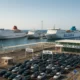 Port of Almeria busy with passenger ferries and vehicles during Operation Paso del Estrecho
