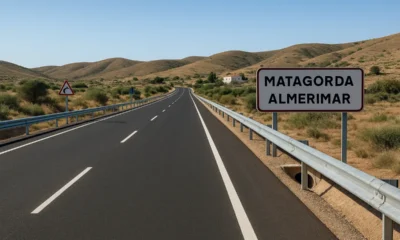 Newly upgraded rural road between Matagorda and Almerimar under natural Mediterranean light.