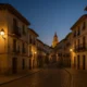 Empty historic streets of Velez-Rubio at twilight with warm Mediterranean light