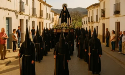 Religious procession in Huércal-Overa during Hermandades de La Soledad gathering