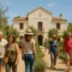 Visitors walking in the garden of Casa del Cine, Almería, site of John Lennon's stay